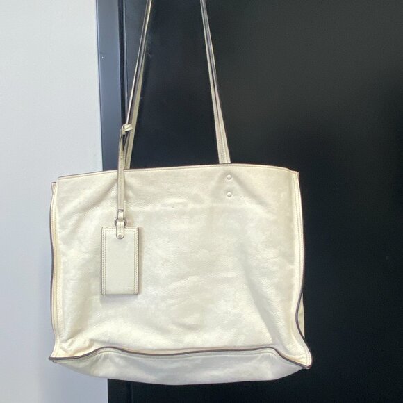 Prada Cream Glace Calf Leather Etiquette Tote Bag - Picture 4 of 16